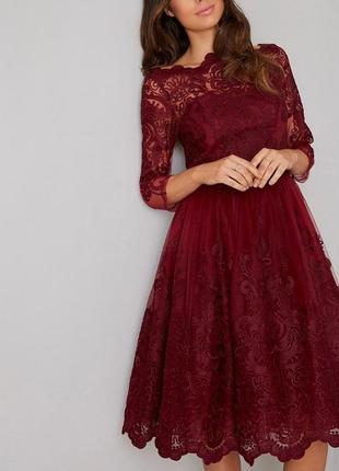 Королевское вечернее платье chi chi london (wine 3/4)