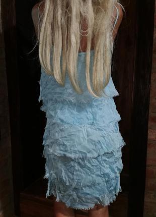 Шелковое платье с рюшами шёлк трикотажное из вискозы стрейч миди мини короткое3 фото