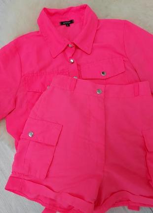 Чет костюм рожевий шорти сорочка кнопки