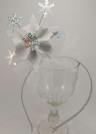 Обруч снежинки корона для снежинки или снежной королевы ободок с снежинкой обруч снежинка ободок8 фото