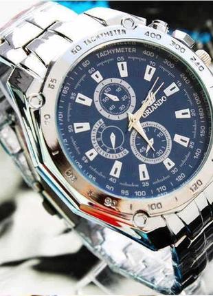 Чоловічі спортивні наручний годинник «orlando dark blue» з металевим браслетом