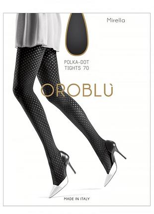Элитные фирменные итальянские колготы в горошек оroblu mirella 70ден