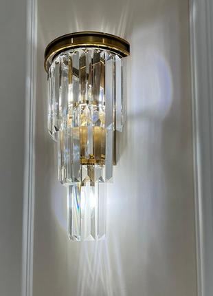 Бра с хрусталем бронзовое золото 4248/2w cab