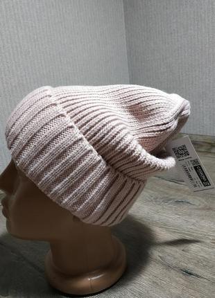 Светлая пудровая розовая шапка caskona новая с биркой2 фото