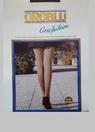 Элитные фирменные итальянские плотные колготки с узором оroblu gea 60den