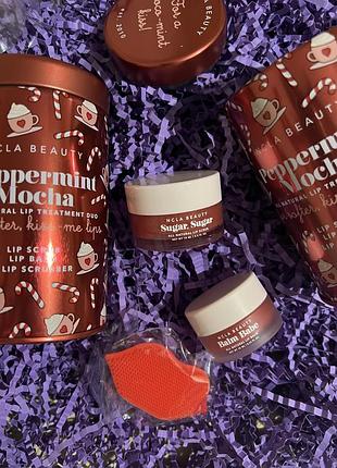 Подарочный набор для ухода за губами peppermint swirl lip care duo + lip scrubber . скраб, бальзам