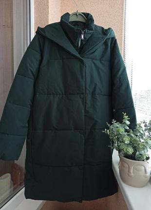 Тепла якісна зимова куртка прямого силуету на синтепоні