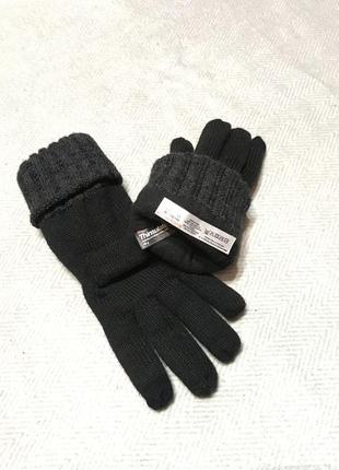 Мужские двойные вязанные перчатки next thinsulate , размер  eur 4-5 /  l - xl5 фото