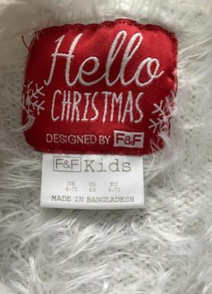 Крутий новорічний светр олень травка кофта f&f 6-7років2 фото