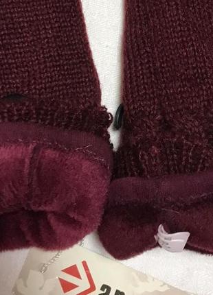 Женские перчатка + варежка трикотажные разные цвета2 фото