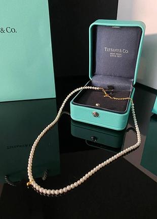 Брендова підвіска тіффані позолота, з перлами