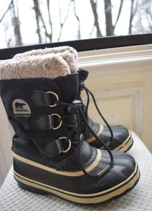 Зимние ботинки сапоги сноубутсы снегоходы валенок съемный сорел sorel waterproof р. 32