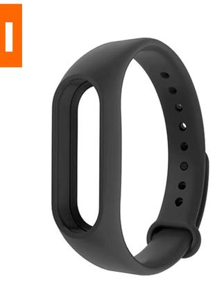 Силиконовый ремешок для фитнес браслета трекера mi band m2 черный