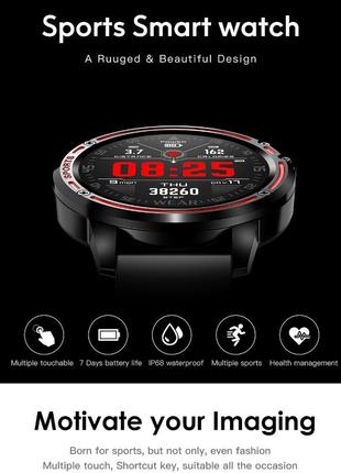 Чоловічий сенсорний розумний смарт годинник smart watch nl-87-br з тонометром. фітнес браслет трекер5 фото