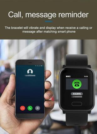 Смарт часы smart watch hi16 фитнес браслет женские мужские умные часы трекер черные5 фото