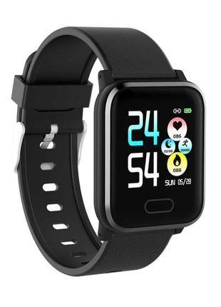 Смарт часы smart watch, фитнес браслет, женские мужские умные часы, трекер активности hi16 черные