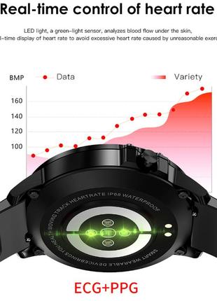Чоловічий сенсорний розумний смарт годинник smart watch nl-87-bg з тонометром. фітнес браслет трекер2 фото
