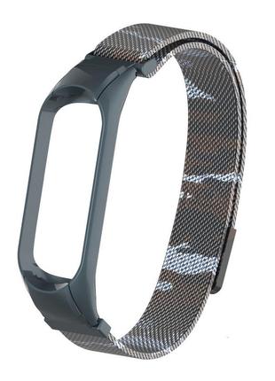 Металевий ремінець міланська петля для фітнес браслета трекера xiaomi mi band 3 камуфляж 1