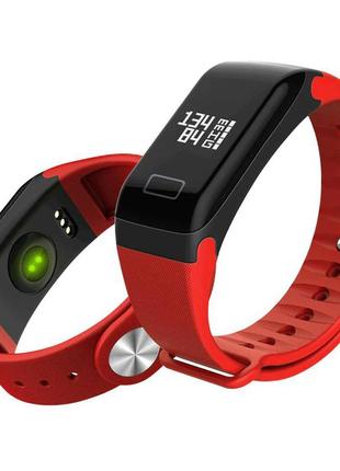 Фитнес браслет трекер f1 с тонометром, умные смарт часы женские мужские красные
