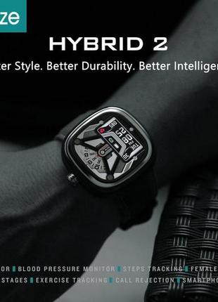 Чоловічий розумний смарт наручний годинник smart watch hybrid 2 з тонометром. фітнес браслет трекер7 фото