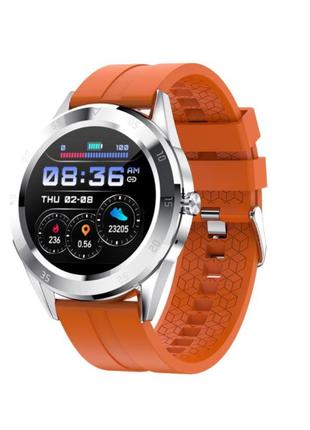 Чоловічий сенсорний розумний смарт годинник smart watch u1f сріблястий. фітнес браслет трекер