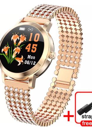 Жіночий розумний смарт годинник smart watch 3f золотистий. фітнес браслет трекер