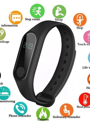 Фитнес браслет трекер mi band m2 с тонометром, женские мужские умные смарт часы m2bo2 фото