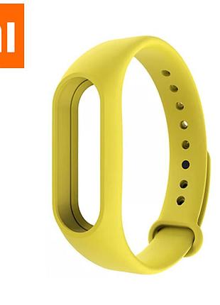 Силиконовый ремешок для фитнес браслета трекера mi band m2 желтый