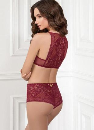 Бюстгальтер push-up с кружевной спинкой jasmine 1040/7 dory bordo2 фото