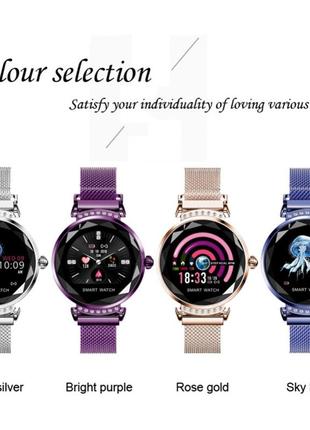 Жіночі смарт-годинник smart watch н-2с золотисті. фітнес браслет трекер2 фото