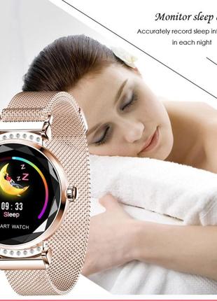 Жіночі смарт-годинник smart watch н-2с золотисті. фітнес браслет трекер10 фото