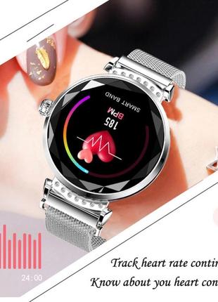 Жіночі смарт-годинник smart watch н-2с золотисті. фітнес браслет трекер7 фото