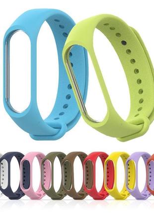 Силіконовий ремінець для фітнес браслета трекера xiaomi mi band m3 синій2 фото