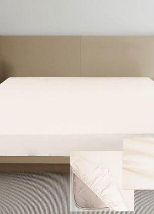 Простынь сатин на резинке молочная 90х200 ярослав