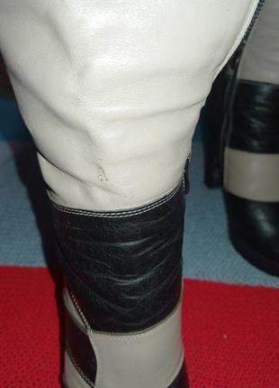 Чоботи зимові  на каблуку шкіра є невеликий дефект6 фото