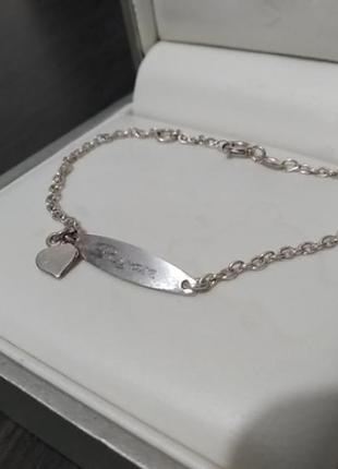 Срібний браслет дитячий іменний з датою народження2 фото