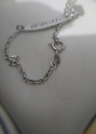 Срібний браслет дитячий іменний з датою народження5 фото