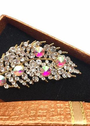 Брошка з камінням, довжина 5.5 см