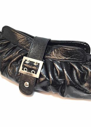 Сумочка клатч чорна лакова