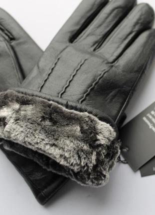 Мужские кожаные перчатки зимние, румыния
