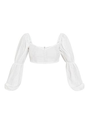 Білий топ із пишними рукавами