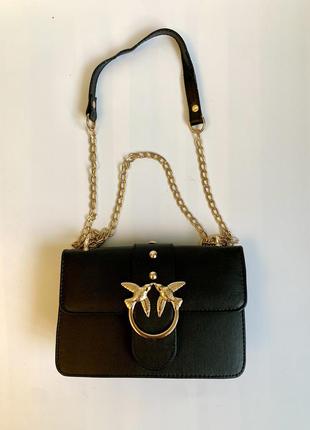 Чарівна сумочка чорна/біла/бежева у стилі pinko 🕊️2 фото