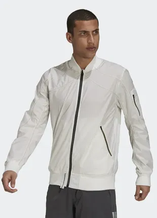 Вітровка adidas primeblue marathon running jacket white h11289