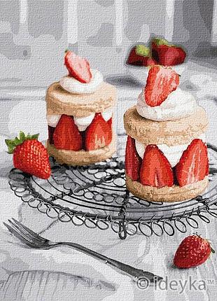 Картина по номерам полунична насолода 30 х 40 ідейка  кно5605