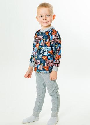 Тепла піжама бавовна з начосом байка, коіта і штани