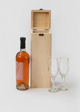 Заготовка коробки під пляшку вертикальна (12х12х360) з липи дерево бронза