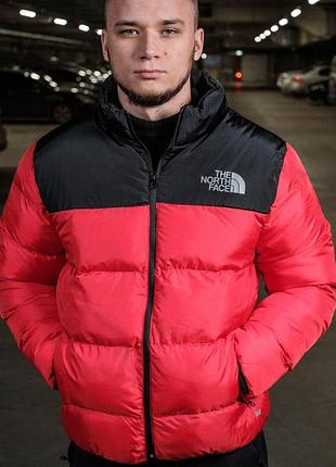 Зимова куртка пуховик червона тнф tnf the north face 700 унисекс1 фото