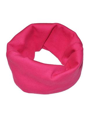 Шарф-снуд рубчик для девочки 4-15 лет малиновый