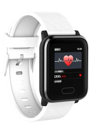 Смарт часы smart watch hi16 фитнес браслет женские мужские умные часы трекер белые1 фото
