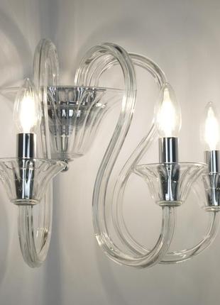 Бра из прозрачного стекла 1162/3w cl